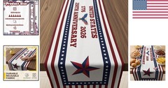 Classic Red, White & Blue Table Runner for 250th Anniversary & Independence Day