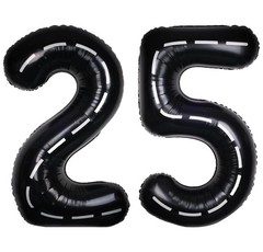 Race Car 40Inch Black 25 Balloon Number Large Helium Race Track 0-9 Giant Dig…