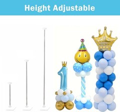 Pink & Blue Balloon Column Stand Kit for Baby Shower, Height Adjustable Balloon