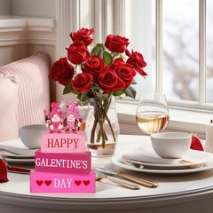Galentines Day Decorations Wooden Table Centerpiece Tiered Tray Sign 4 PCS