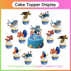 Finding Nemo Party Supplies Set Plates Balloons Banner Cake Topper Birthday Gift