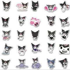 50pcs KUROMI Gothic Cartoon Stickers | Kawaii Devil Bunny Style | Laptop Bottle