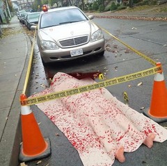 Halloween Victim Crime Scene Grave Outdoor Dead Scary Props Decor Blood Feet
