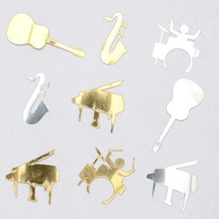 Music Instruments Silver Gold Confetti Retail Pack #9428 QS0 Table Decor