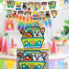 scooby doo 2pc table cover cloth party supplies decoration balloons birthday