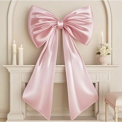 65X105cm Large Red Bow Christmas Tree Topper Red Ribbon Satin Bow With Streamers