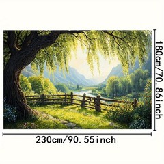 1pc Garden Party Backdrop Banner – Serene Landscape Decoration Outdoor Events ♤