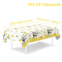 Bee Hive Theme PE Tablecloth Happy 1St Birthday Party Decorations Kids Kitchen D