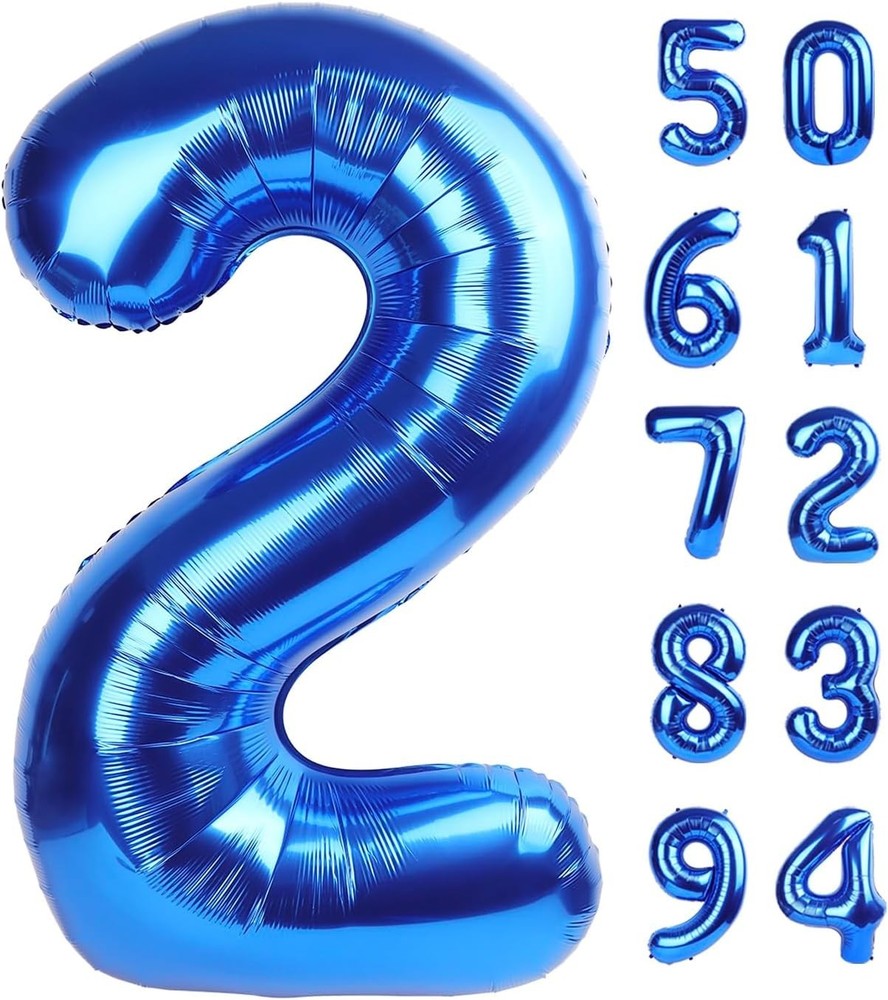 Navy Blue 2 Balloon, Number Balloon 40 Inch, Two Number Birthday Decorations