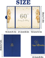 Blue Gold 60Th Birthday Party Decorations, Blue Happy 60Th Birthday Alternative