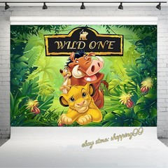 Jungle Lion King Simba Wildlife Backdrop 1st Birthday Party Banner Decorations