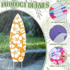 Surfboard Decorations 6 Pcs Yard Signs Luau Party Beach Summer Decorations