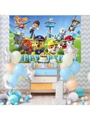 PAW Dog Happy Birthday Backdrop 5×3.5ft For Kids Birthday Party Decoration