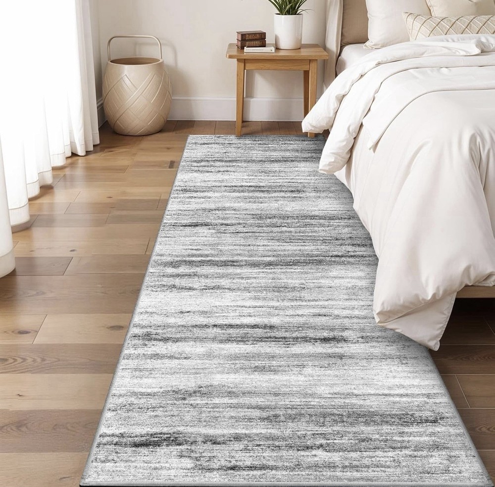3×8 Washable Runner Rug for Family: Easy-to-Clean 3′ x 8′ (Runner), Grey
