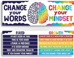 2 Pack Growth Mindset Posters Classroom Decor Banners Bulletin Boards for