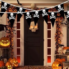 52.5 Ft Pirate Banner, Pirate Party Decorations Birthday Halloween Black