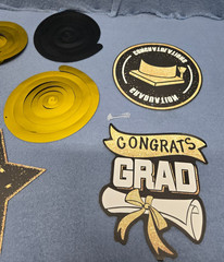 Graduation Hanging Swirls, Party Decor, 6 Hanging Swirls Congrats
