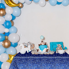 3Pcs Blue Silver Tablecloths Denim and Diamonds Party Decorations Navy Blue a…