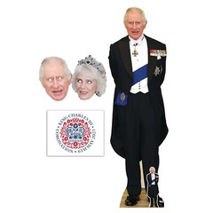 Coronation Bronze Pack: King Charles III Cardboard Cutout, Party Faces & Photo