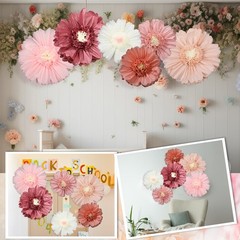 6 Pcs 31.5 » 24 » Pink Giant Paper Flowers Decorations for Wall Extra Large P…