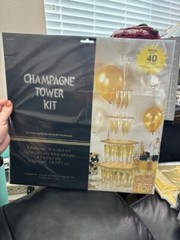 Amscan Gold 4 Platform Champagne Tower Kit Holds Up To 40 Glasses Party Supply