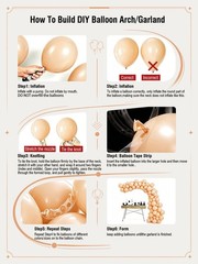 CVPARTYON Beige Champagne Gold Balloons 60 Pcs 12 Inch Cream Tan Nude Neutral…