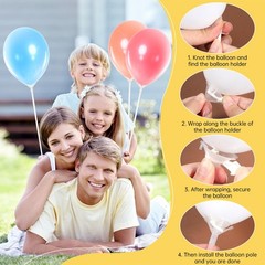 IANFAN 30 Pcs Balloon Sticks, Plastic Balloon Sticks with Bases Balloon Holde…