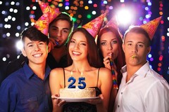 2.76″ Number Candles Birthday Gifts for Women Men 24th, Blue