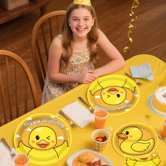 Duck Birthday Decorations for 25 Guests, 195PCS All-In-One Yellow Rubber Duck Pa