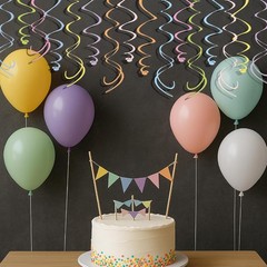 48PCS Pastel Paper Swirl Decorations Hanging Ceiling Streamers for Birthday, …
