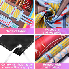 50’S Sock Hop Party Decorations Banner Jukebox Decor Backdrop Cloth Jukebox Cuto