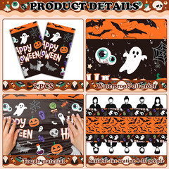 Halloween Decorations – 2 Pack Plastic Tablecloth for Halloween Party Decoration