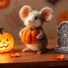 Handmade Wool Felt Mouse Figurine 2CUnique Halloween Gift Hot-