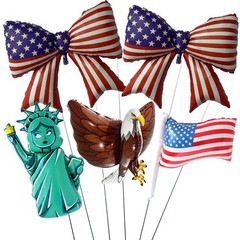 250th anniversary decorations Patriotic Red White and Blue Bow Mylar Balloons…