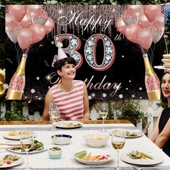 Happy 30th Birthday Decorations for Women Rose Gold, Cheers to 30 Years Birthday