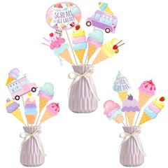 26Pcs Ice Cream Centerpiece Sticks, Table Decorations, Summer, Birthday, Shower