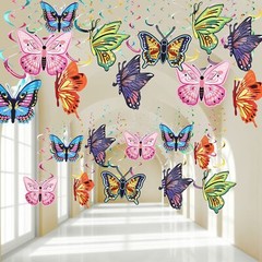 36 Pieces Butterfly Hanging Swirl Decoration Summer Spring Party Streamer But…