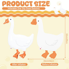 8 Pcs 32 Inch Inflatable Silly Goose Balloons for Party Decor and Photo Props