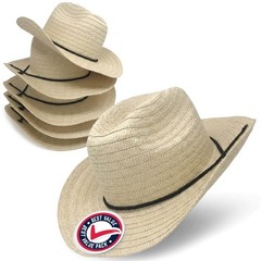 Straw Cowboy Hats 12 Pack – 24″ Circumference Western Style for Men & Women –…