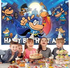 Dog Man Personalised Custom Banner Backdrop Party Decor Birthday Gift for Kids