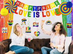 34PCS Pride Decorations Rainbow Party Set for Office – Pride Month Love Is Love