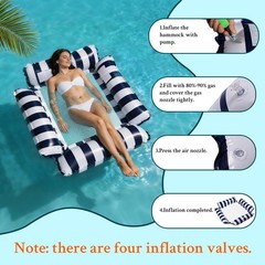 Pool Floats Adult Inflatable Hammock with Cooling Mesh, Portable Foldable Wat…