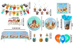 159 Pcs Dog Party Decorations Pet Birthday Tableware Puppy Balloons Plates Cups