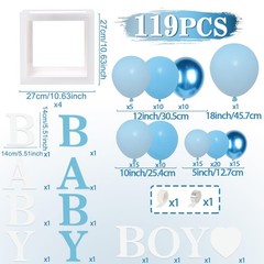 Baby Shower Decorations for Boy – Navy Blue Baby Blue Different Sizes Light B…
