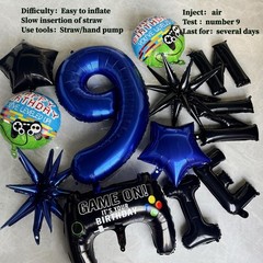 11pcs Video Game Themed Party Decorations, Number 10th Boys Birthday Party Su…
