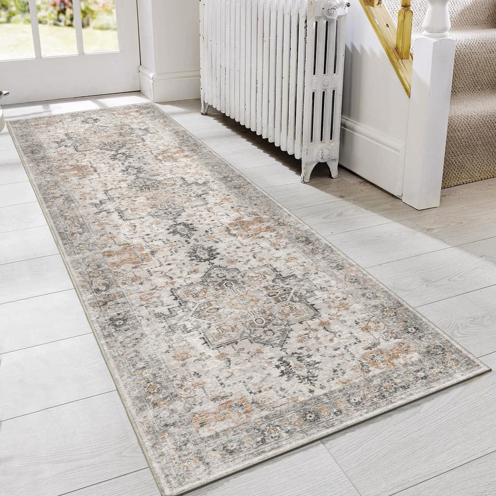 GENIMO Runner Rug 2×5 Non Slip Machine Washable 2′ x 5′ (Rectangular), Taupe