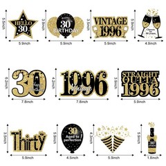 Turypaty 30th Birthday Decorations Hanging Swirls for Men Black Gold