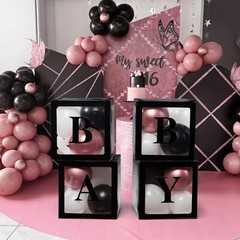Baby Boxes with Letters for Baby Shower, Baby Shower Decorations with 4 Ballo…