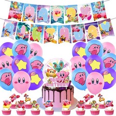 Kirby Birthday Party Decor Supplies Balloons Banner Cake Toppers Kids