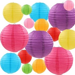 Colorful 16-Piece Paper Lantern Set – Perfect for Weddings and Celebrations